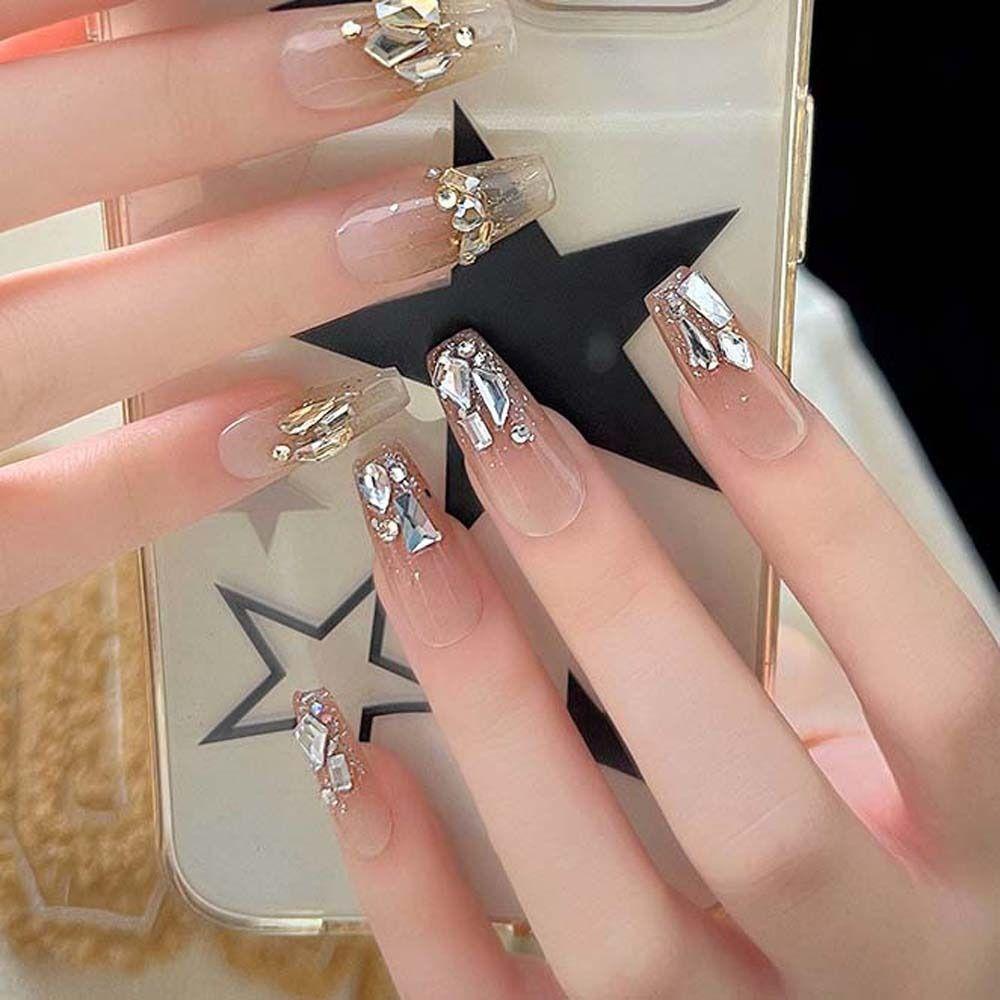 AUGUSTINA Agustina Kuku Berlian Imitasi Fashion Ukuran Campuran Berbentuk Tidak Teratur Bintang Jepang Nail Art Profil Bor 3D Nail Art Drills