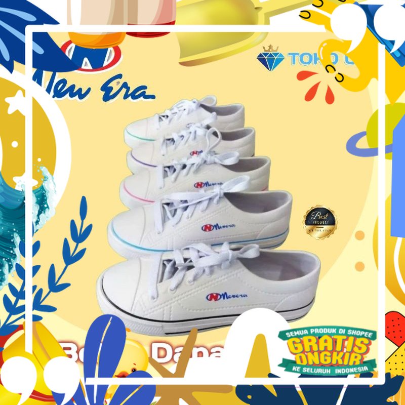 Super Mewah / Sepatu Tali New Era Putih Sepatu Karet Tali New Era LBE 9031 Original