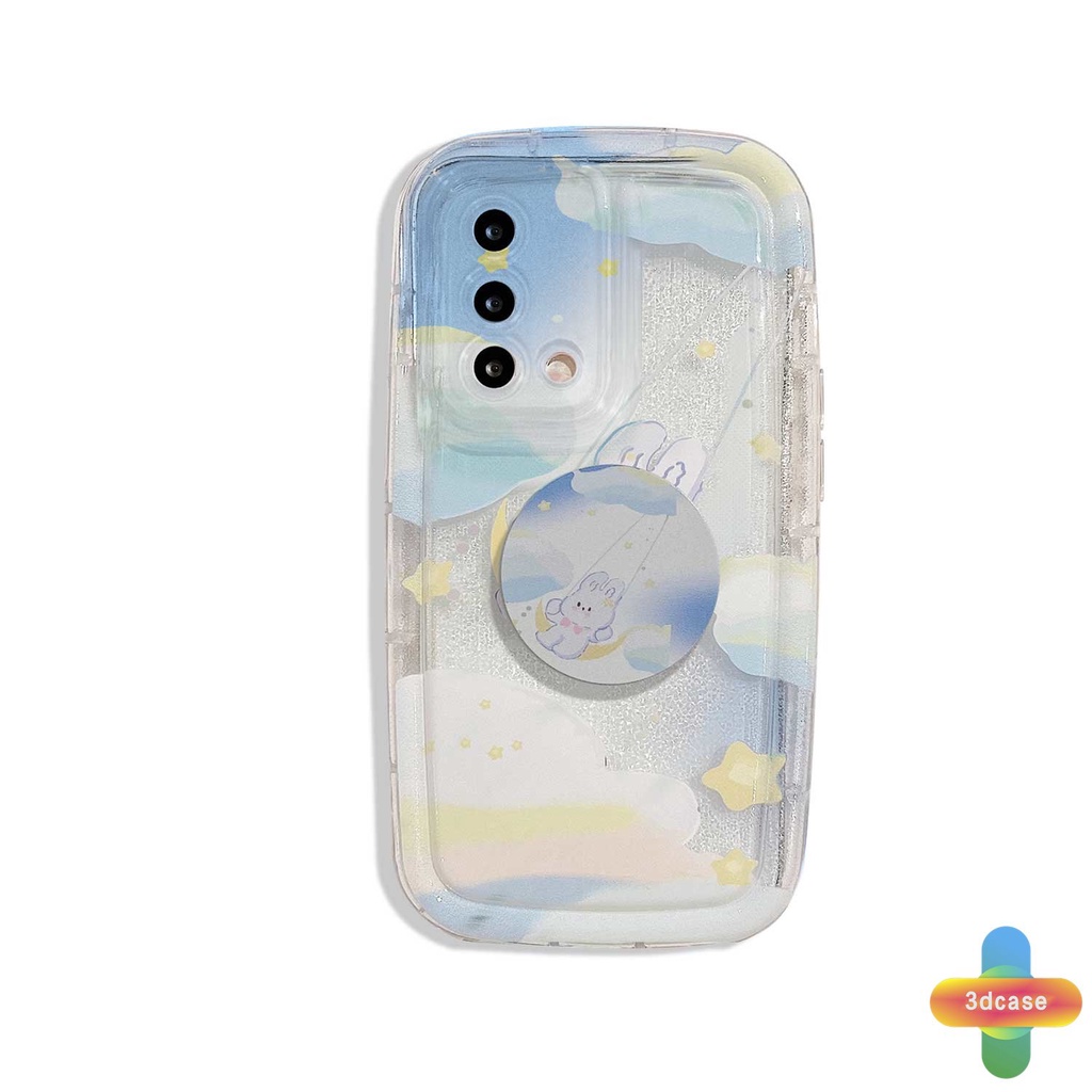 Soft Case Realme 10 5S 5 5i 9i C17 7i C11 2021 C21Y C30 C30S C33 C31 C35 C15 C21 C25 C20 C3 C12 C2 C25S C1 C25Y C2 C3i 6i C20A  Narzo 20 10 10A 20A 30A 50i 50A Prime A7 A5S A15 A16 A17 A53 A53S A57 A77 Ins Nebula Rabbit Soap Shockproof Cover With Stand