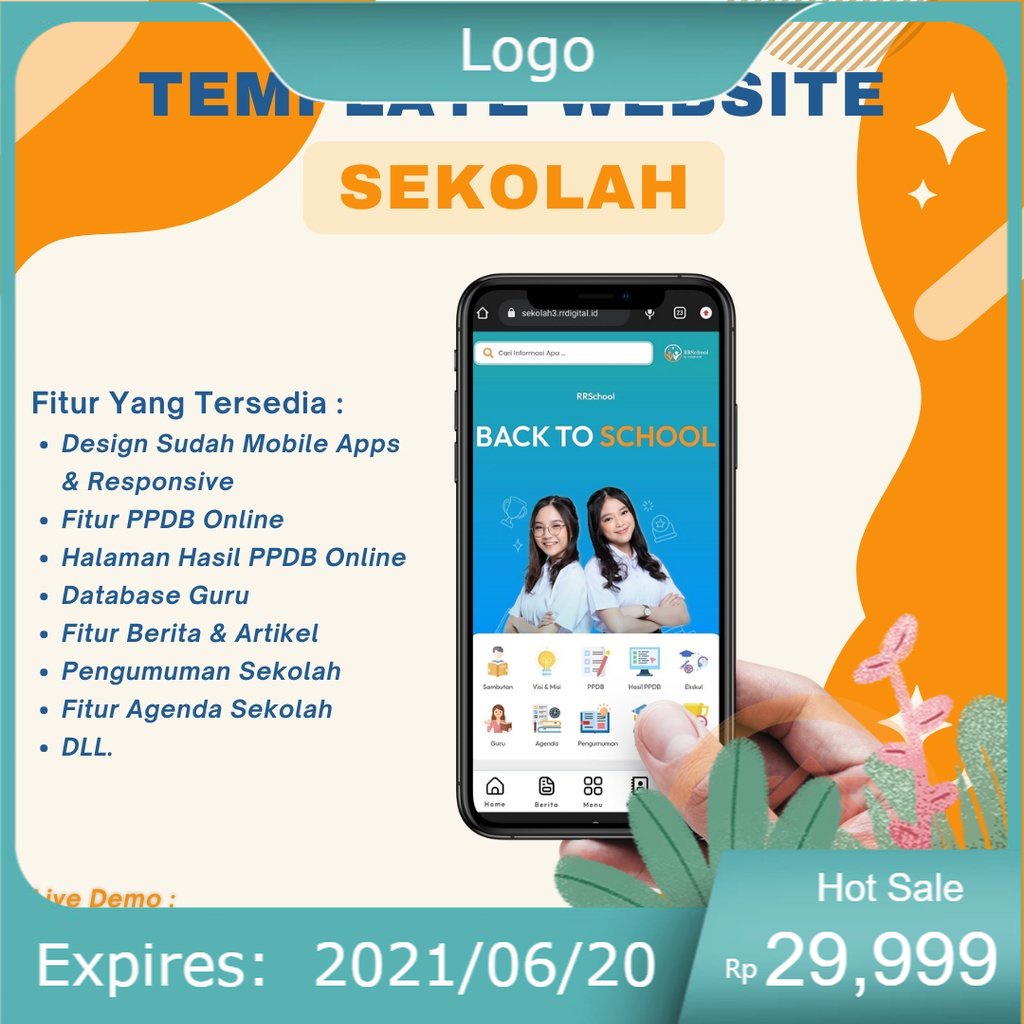 TEMPLATE WEBSITE SEKOLAH DESIGN MODERN DENGAN WORDPRESS [NEW]