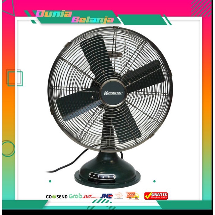 Krisbow kipas Angin Vintage 14 inci Kipas angin meja