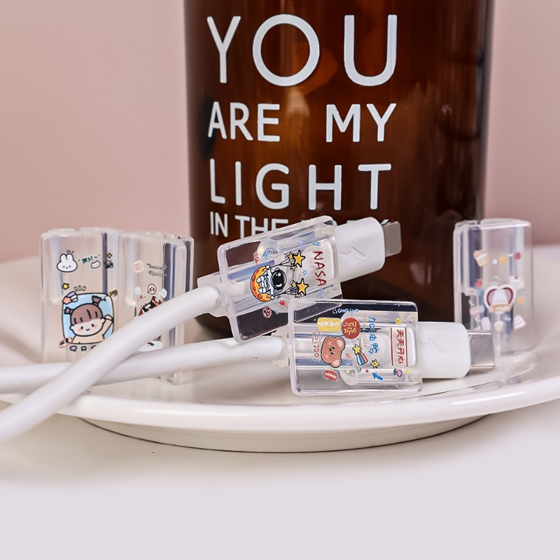 1pc Kartun Penutup Kabel Data Line Cord Protector/Case Pelindung Kabel Cas Anti Retak Anti Kusut Untuk IPhone