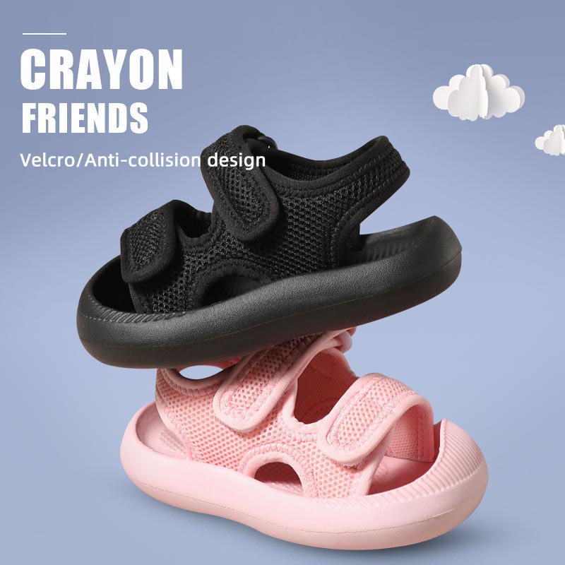 Sendal Anak Anak Bahan EVA Ringan Desain Dan Bernapas Sepatu Balita Desain Pelindung Jari Kaki  Sandal Anak  Anti-slip Umur 1-5 tahun