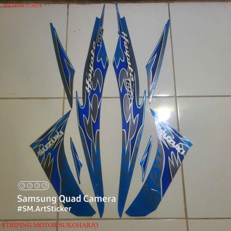 (ORI) striping hayate biru original striping suzuki hayate biru original sticker hayate biru origina