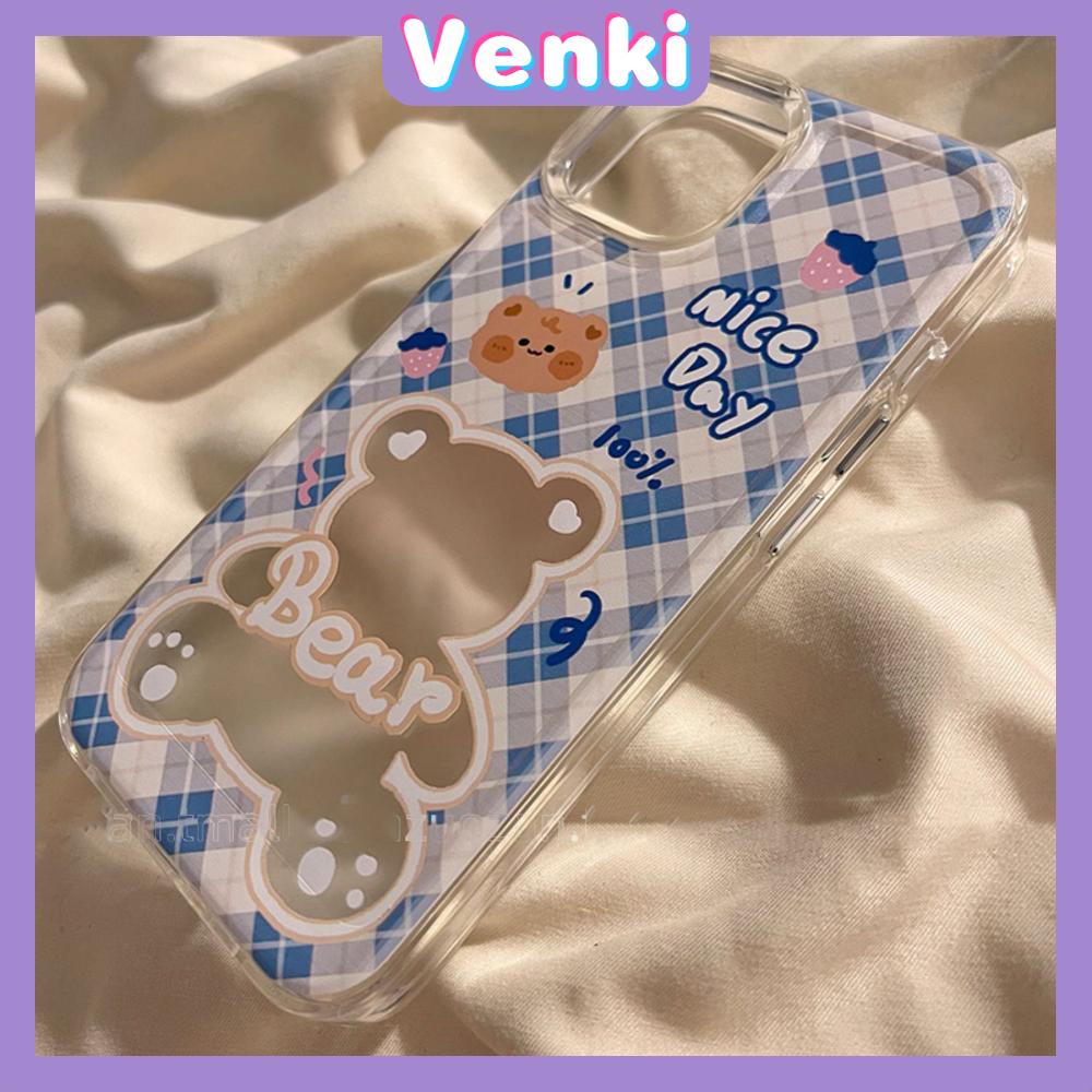 Case for iPhone 11 Soft TPU Clear Space Case Cute Cartoon Rabbit and Bear Plating Buttons Camera Protection ShockProof for iPhone 14 13 12 12 Plus 6 8 Plus XR XS