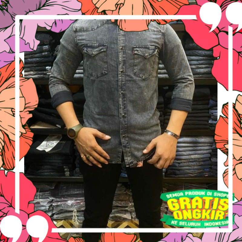 Paling Laris /kemeja levis pria/kemeja denim pria/kemeja pria/kemeja polos pria/kemeja katsual premi