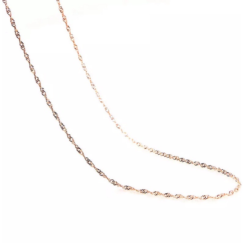 Goldkingdom Aksesoris Perhiasan Fashion Ready Stock Bronze Silver plated Rose Gold Rantai Gelombang Air Kalung Lapis Perak Produsen Kalung Campur