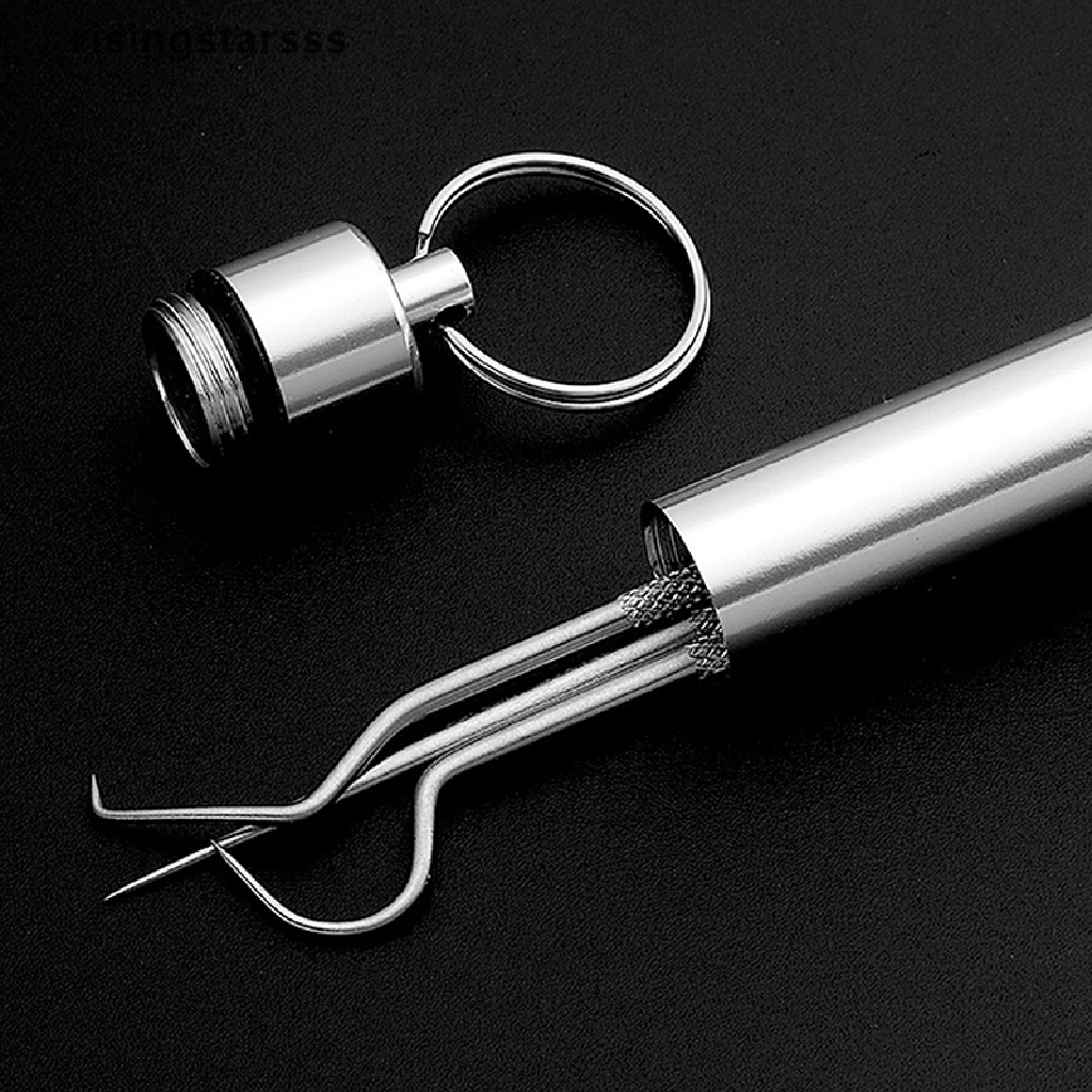 Rsid Span-new 3Pcs Tusuk Gigi Saku Set Outdoor Portable Tusuk Gigi Serbaguna Garpu Buah Jelly