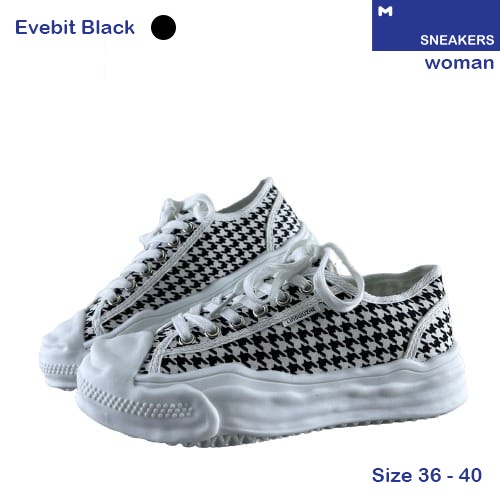 Sneakers Everbit Black, Brown, Golf Sepatu Wanita tinggi Terbaru Harga Murah Import Diskon Hitam Putih hijau Cokelat Coklat Putih Canvas