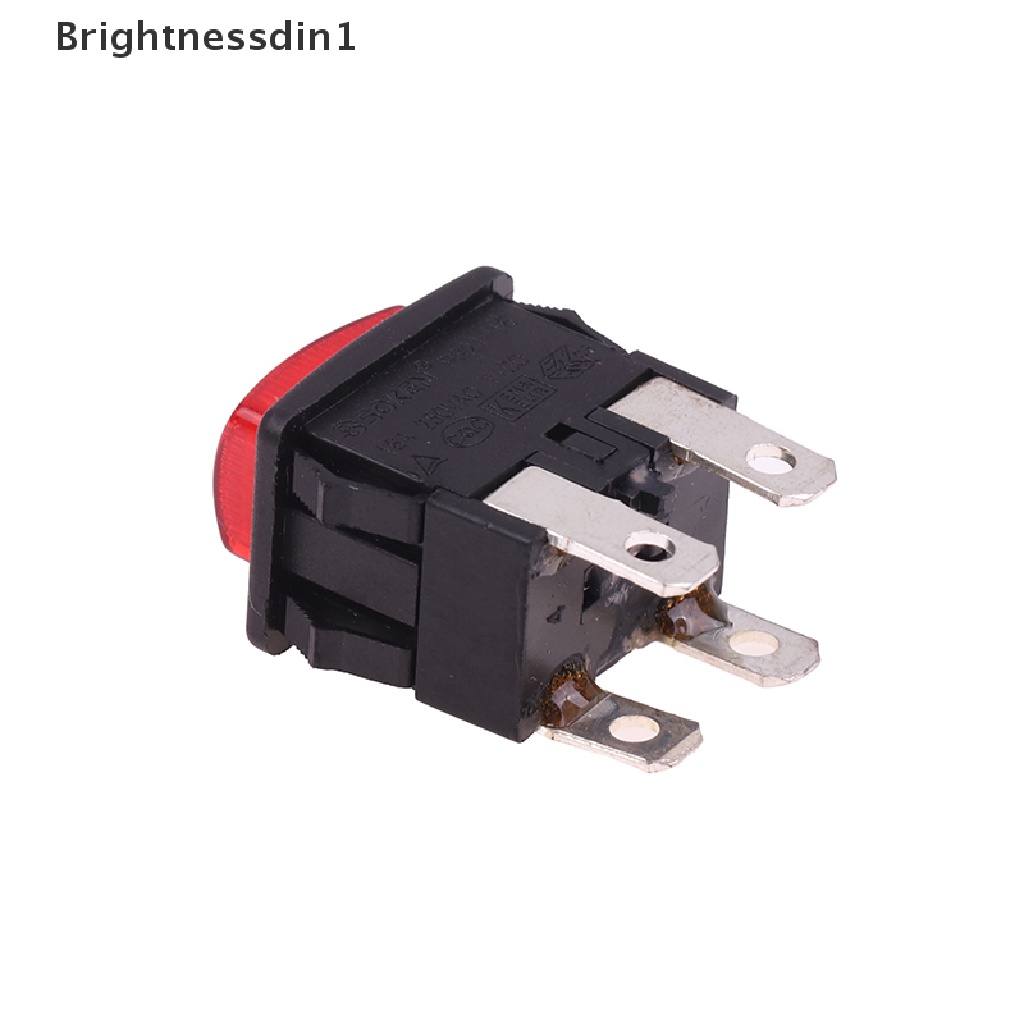 [Brightnessdin1] Red 4Pins 16A Self-Lock On Off Push Button Rocker Switch PS21-16 Dengan Pemanas Cahaya Saklar Sentuh Listrik Untuk Vacuum Cleaner Garment Steamer Boutique