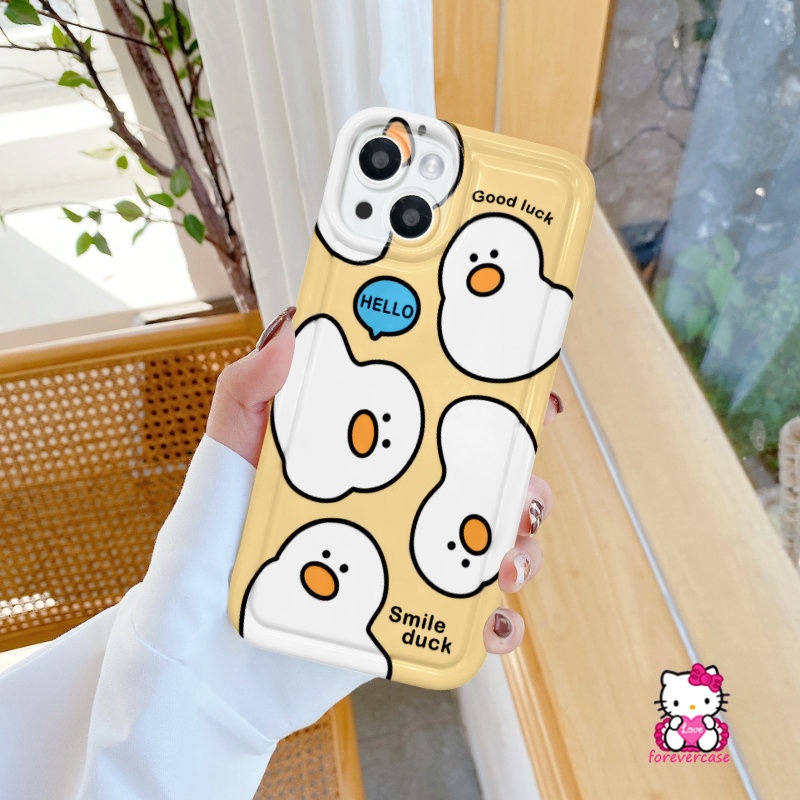 Casing Tahan Guncangan Untuk Redmi Note 11s 11 8 10 10s 9 Redmi 9C NFC A1 10A 10 9T 10C 9 12C 9A Note10 Note11 Note9 Note10s POCO F4 Kartun Bebek Cantik Air Cushion Lembut TPU Penutup Belakang