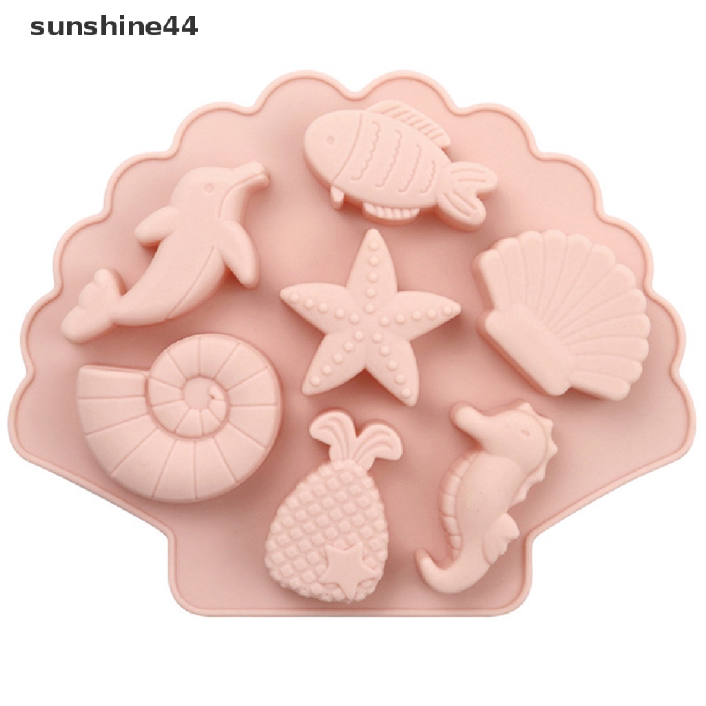 Sunshine Sea Creatures Silicone Molder Fondant Baking Cake Chocolate Resin DIY Fish Mould ID