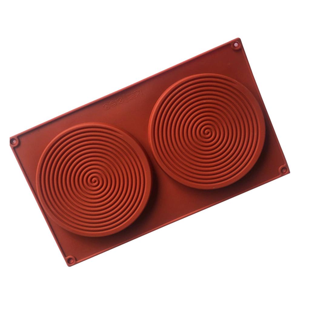 Bentuk Spiral Round Baking Pan Silikon 2 Lubang Cetakan Perakitan Sendiri Bakeware Alat Kue Es Biskuit Permen Sabun Muffin