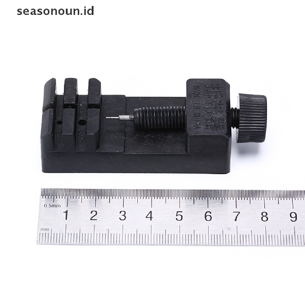 Seasonoun Watch Band Strap Bracelet Link Pin Remover Adjustable Repair Tool Kit Hitam.
