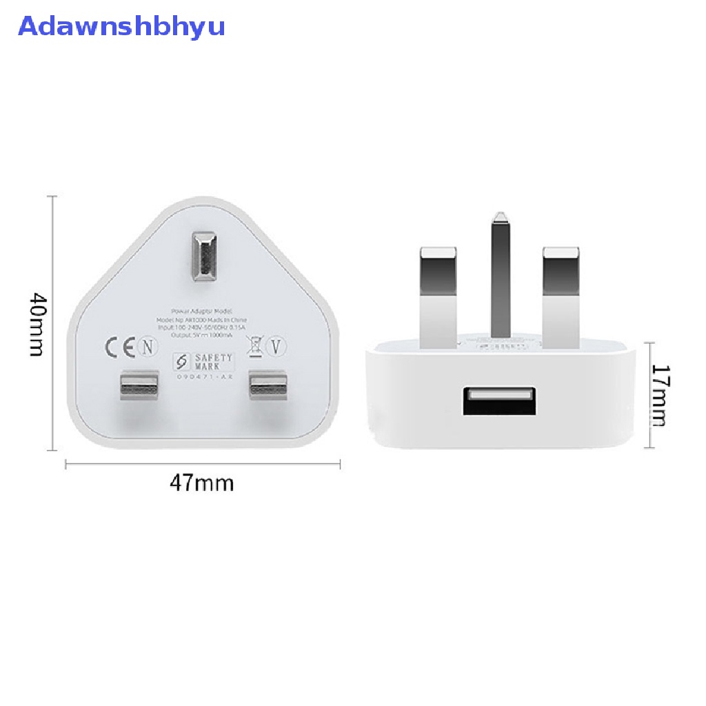 Adhyu Speedy Fast 1 Port USB Charger 3 Pin UK Mains Wall Plug Adapter ORIGINAL ID