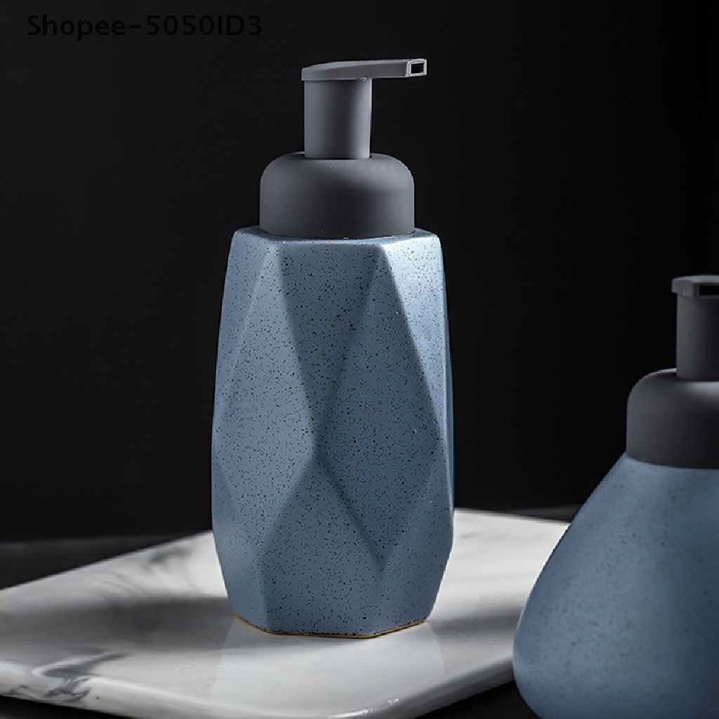 [HOT] Dispenser Sabun Busa Cair Keramik Portable Pump Bottle Aksesoris Kamar Mandi [ID]