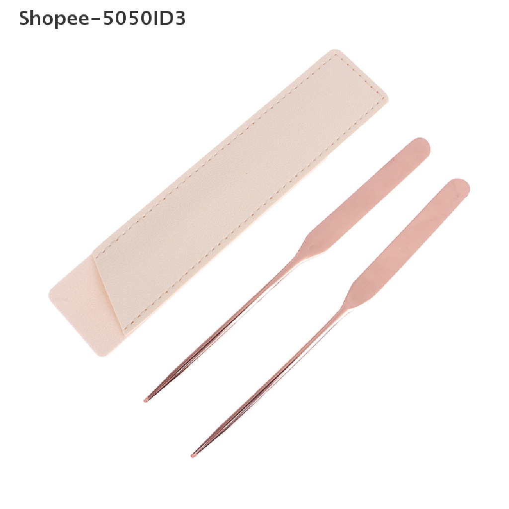 [HOT] 1pcs Stainless Steel Dual Head Makeup Toner Spatula Mixing Stick Foundation [ID]