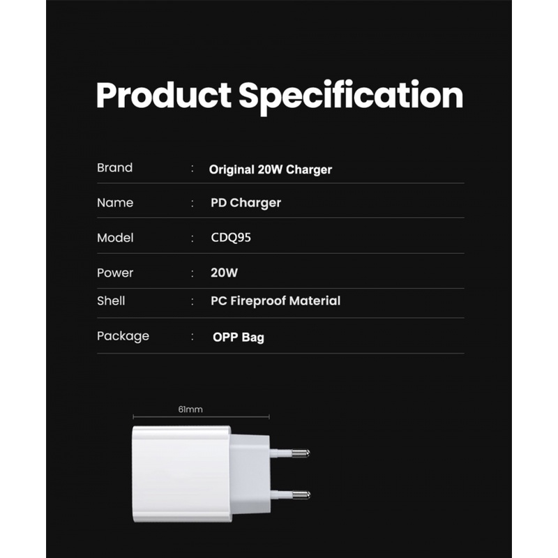 IPHONE Charger Pengisian Cepat PD 20W Original Untuk Iphone14 13 Pro 11 12 Pro Max Mini XS XR X7 8 Plus Quick Charge Tipe C USB C Kabel