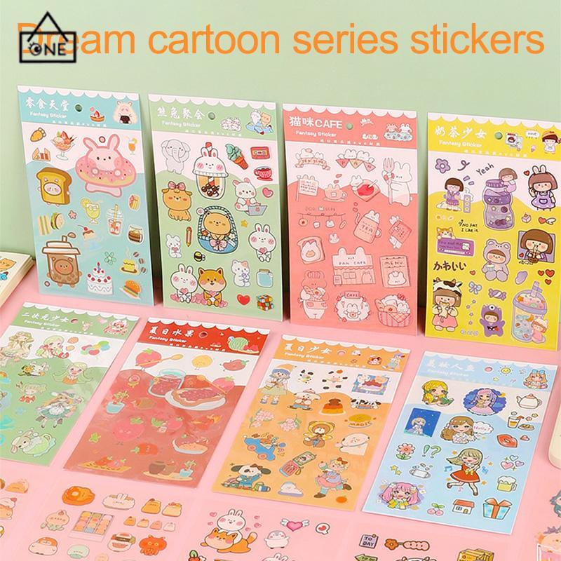 

COD❤️6pc Stiker Cute Cartun Lucu Food Pet Diy Diary Jurnal Palnner Deco Hias-A.one