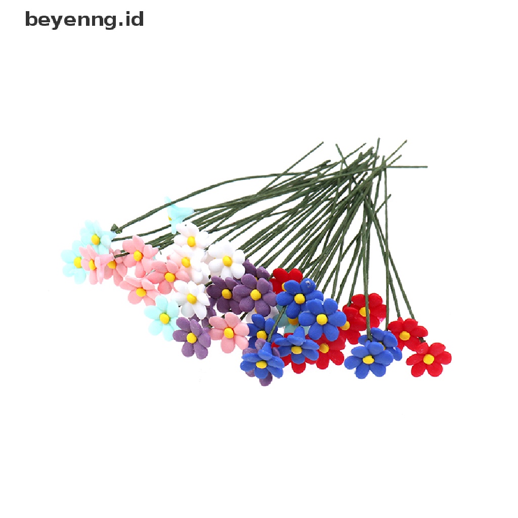 Beyen 6Pcs 1per12skala Bunga Miniatur Rumah Boneka Untuk Ruang Tamu Kamar Tanaman Taman ID