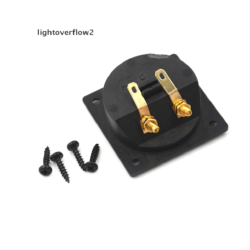 [lightoverflow2] Square Shape Double Binding Post Type Speaker Box Gold Terminal Cup Black [ID]