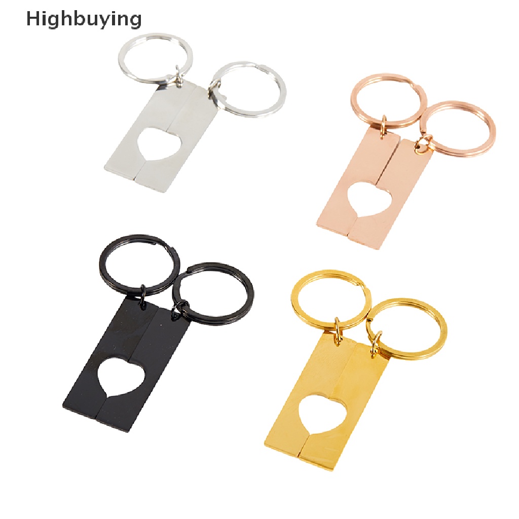 Hbid 2PCS Stainless Steel Puzzle Keychain Splice Love Gantungan Kunci Untuk Mengukir Metal Jig Keychain High Polished Mirror Polished Glory
