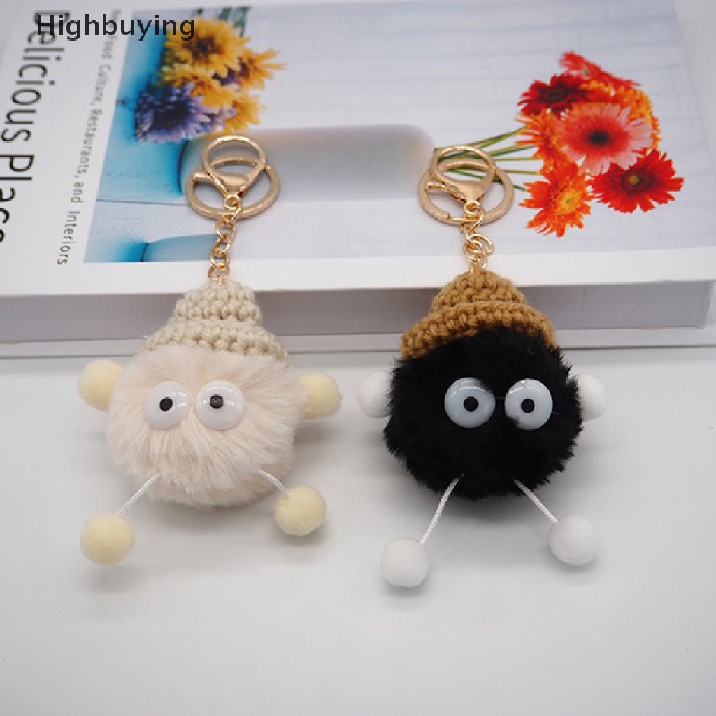 Hbid Anime Totoro Gantungan Kunci Mewah Llaveros Mujer Kelinci Palsu Bola Bulu Pompom Key Rings Wanita Gadis Tas Cars Key Buckle Perhiasan Hadiah Glory