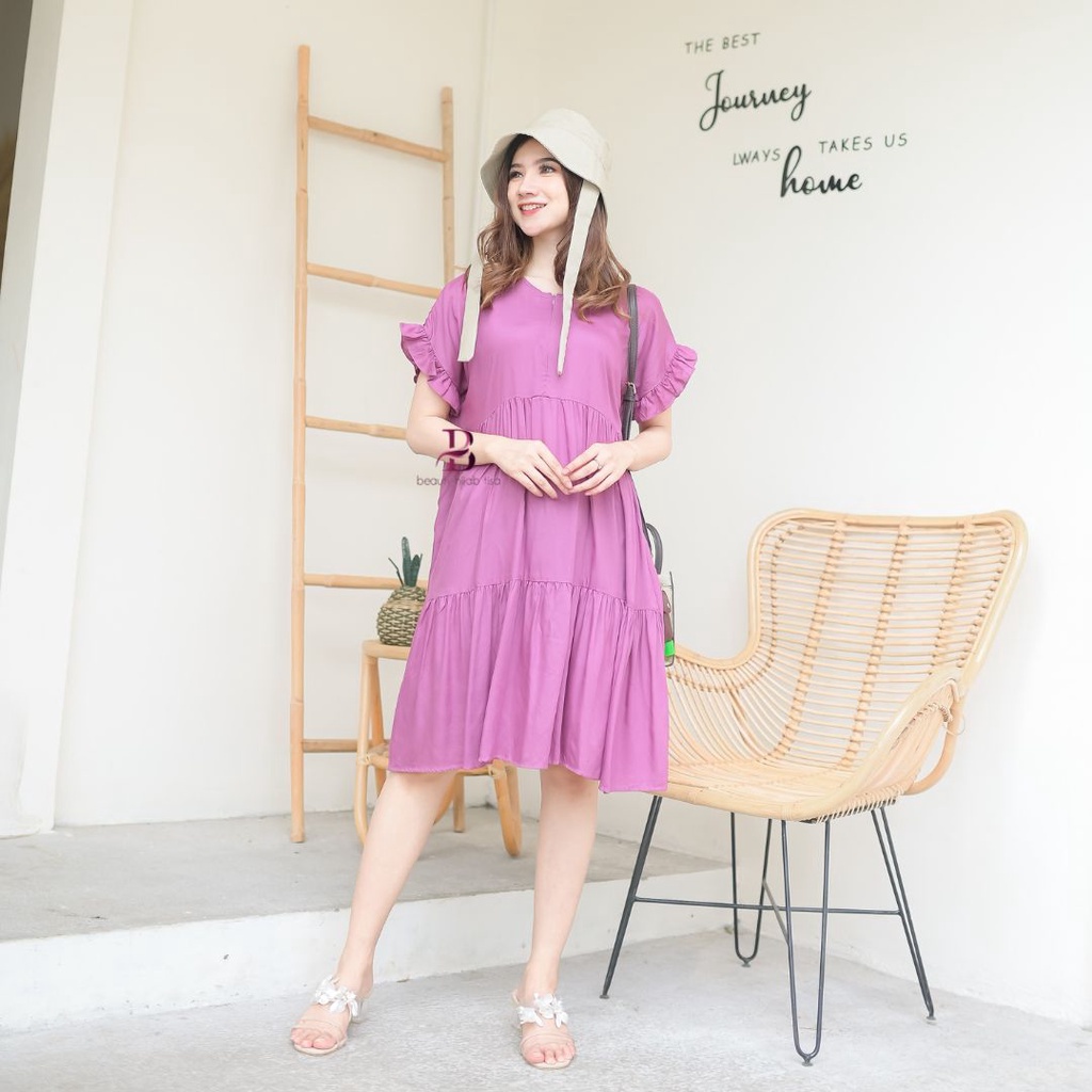 Midi Dress JUMBO LD 120 - LD 140 | Daster Susun Busui Bumil Freindly | MDs Oriani