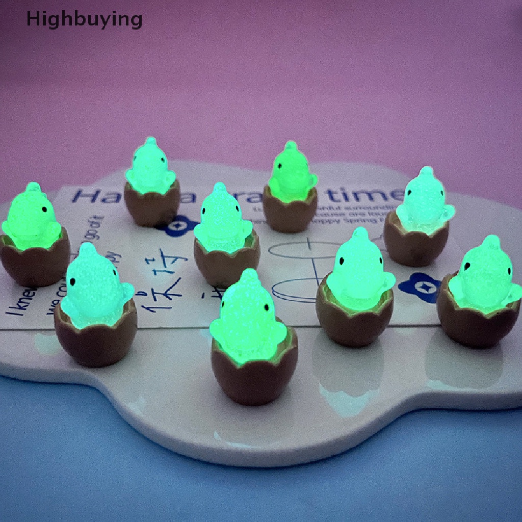 Hbid 10Pcs Tiga Dimensi Luminous Broken Shell Kecil Dinosaurus Diy Resin Aksesoris Lampu Malam Kecil Dekorasi Bahan Glory