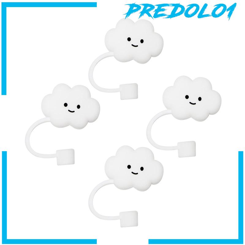[Predolo1] 4x Straw Tips Cover Anti Percikan Hadiah Pesta Lucu Straw Caps Covers
