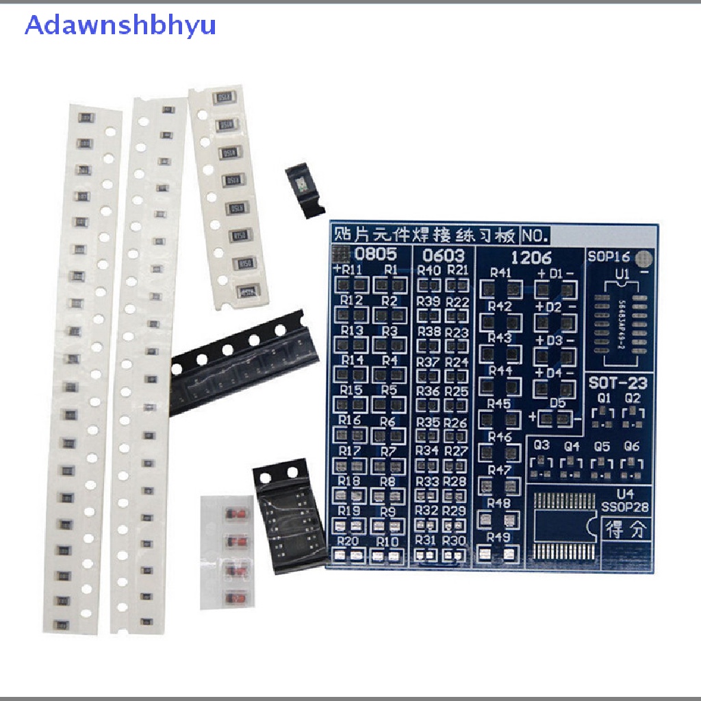 Adhyu SMT Latihan Las Komponen SMD Papan PCB Solder Solder DIY Suite Kit ID