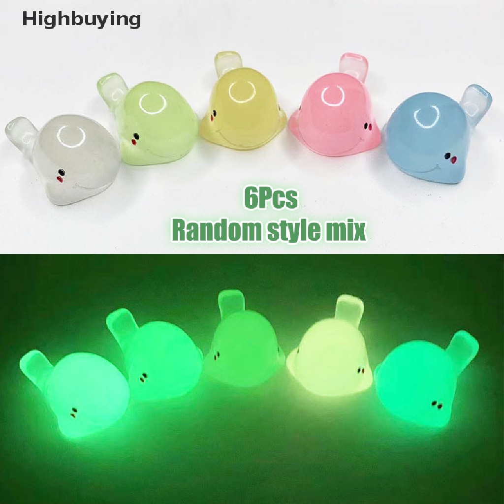 Hbid 6Pcs Luminous Dolphin Handmade DIY Hias Resin Aksesoris Miniatur Patung Ornamen Glory