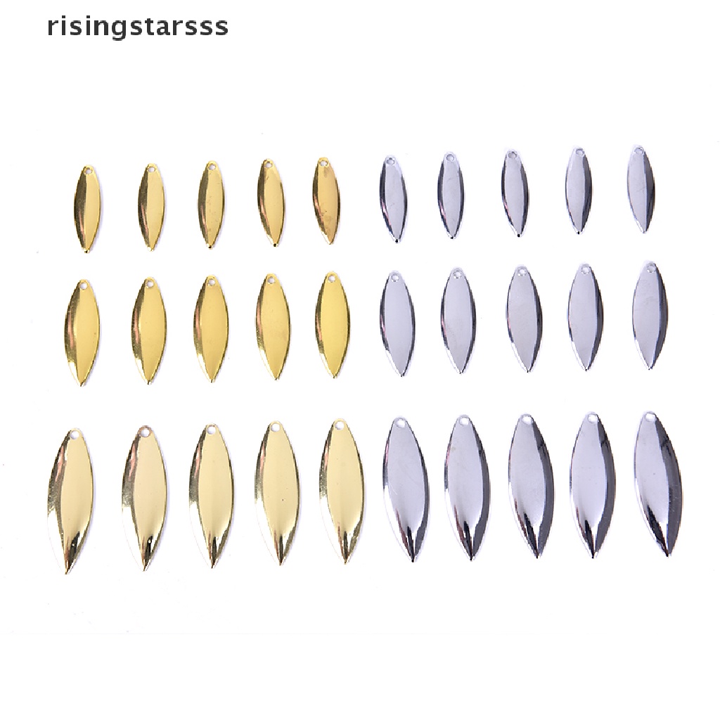 Rsid Span-new 50pcs Willow Spinner Blades Finishing Halus, DIY Spinner Umpan Pancing Umpan Jelly