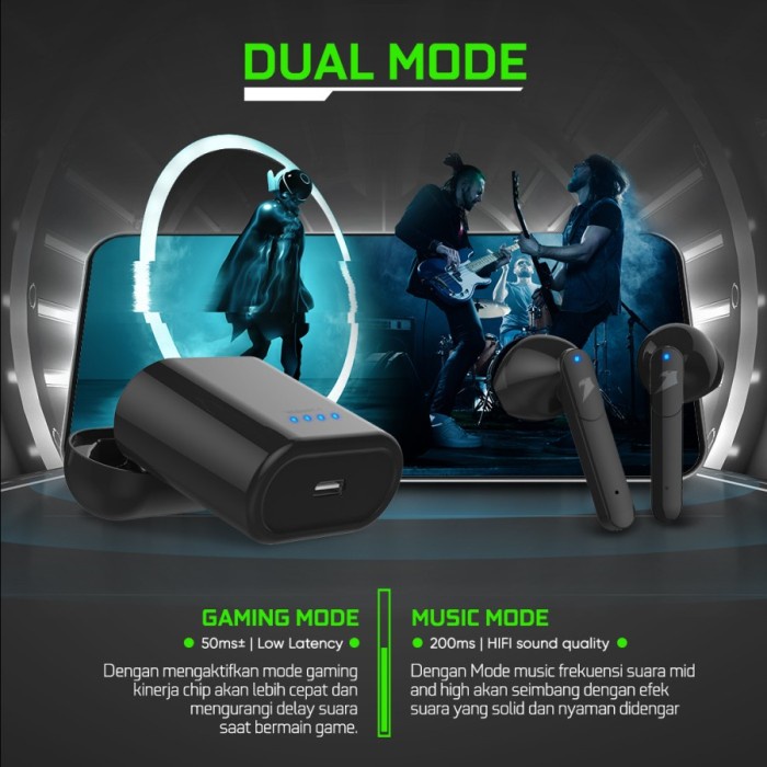 Earphone Wireless Bluetooth Armaggeddon Hornet 1 TWS True Gaming