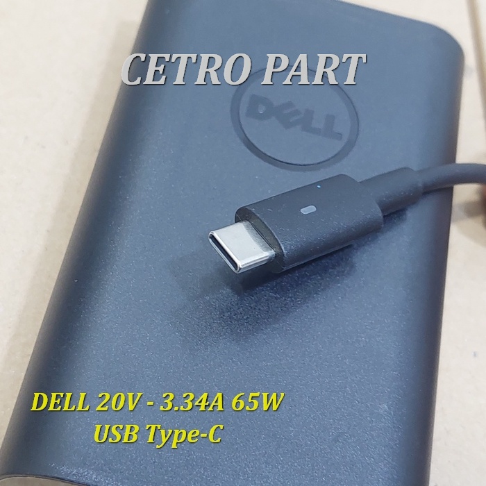 Charger Adaptor Laptop Dell 20V - 3.25A Colokan USB Type C 65W Model OVAL