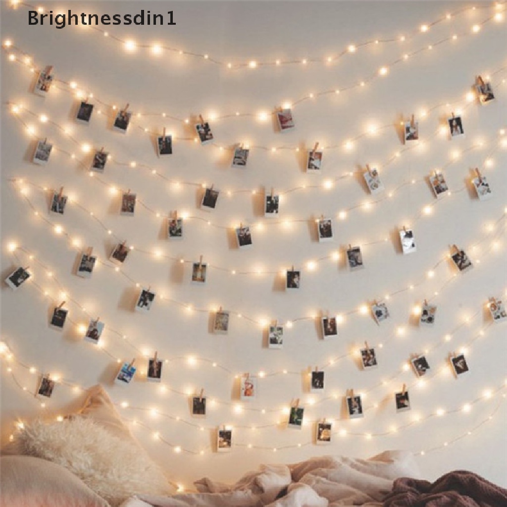 [Brightnessdin1] Lampu String LED 1m/2m/3m/5m Untuk Dekorasi Pernikahan Pesta Butik Natal