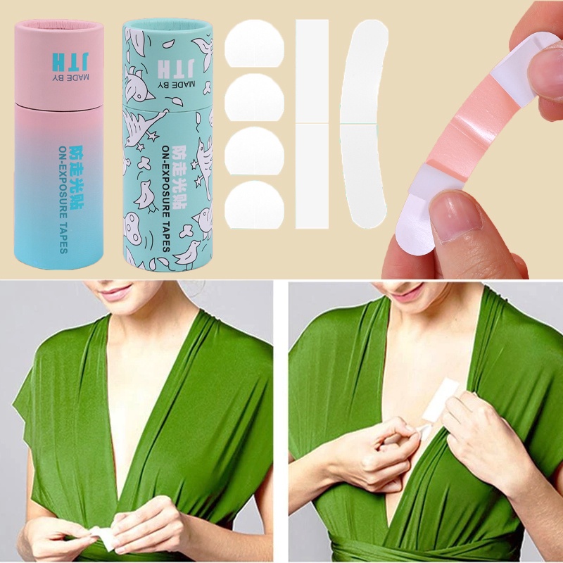 [Hot Sale] Fastening Sweatproof Women Anti-Exposure Double Sided Tape Invisible Self-Adhesive Stiker Untuk Kemeja Dress Kerah Low Cut Body Portable