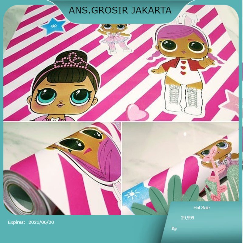 ans. Wallpaper dinding Wallstiker kamar tidur aestetic 45cm x 9m Karakter LOL CY1067
