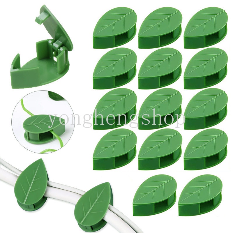 10pcs/set Klip Pendaki Tanaman Tak Terlihat Perekat Diri Dinding Gesper Rotan Dukungan Vine Bracket Tetap Klip Taman Traksi Pemegang Berbentuk Daun Kawat Kabel Organizer