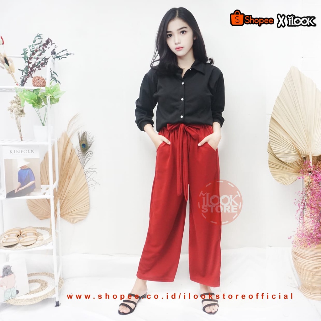 ilook | Loose Cullote  | Celana Kulot Loose Wanita Bahan Creap