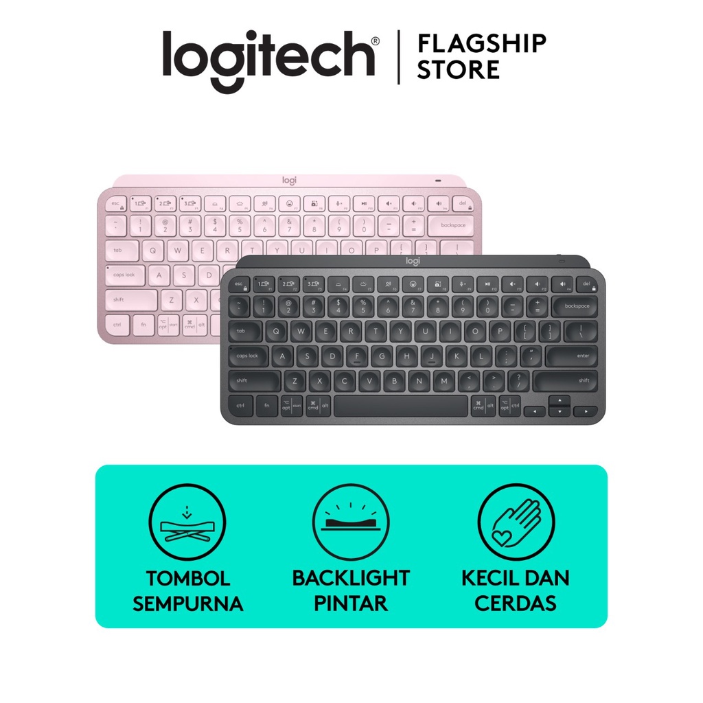 Logitech MX Keys Mini Keyboard Wireless Bluetooth Minimalist Backlit Illuminated for Power Users Windows, Mac, iOS, Linux &amp; Android