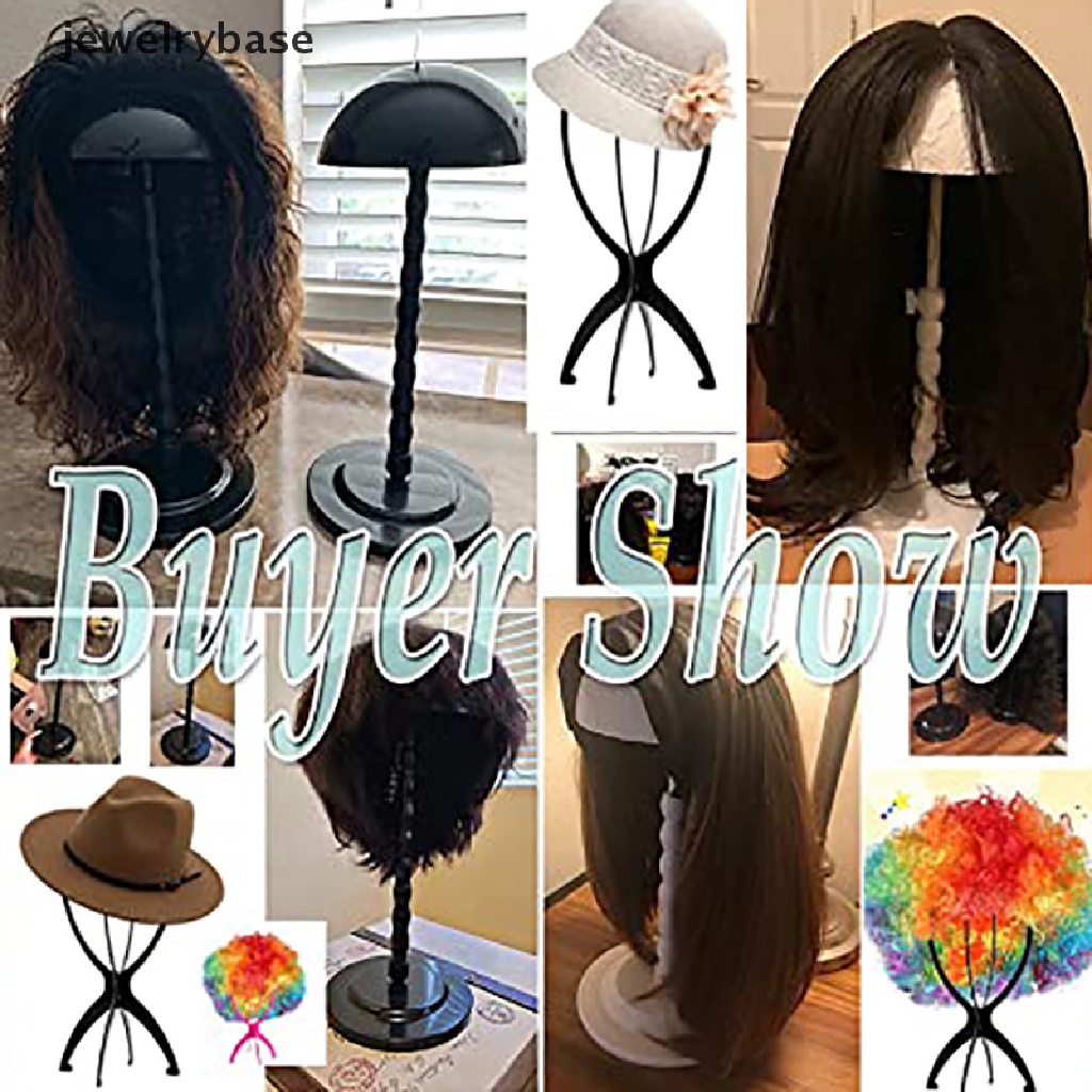 [jewelrybase] Wig Display Stand Lipat Portable Wig Stand Untuk Styling Pengeringan Membuat Wig Butik