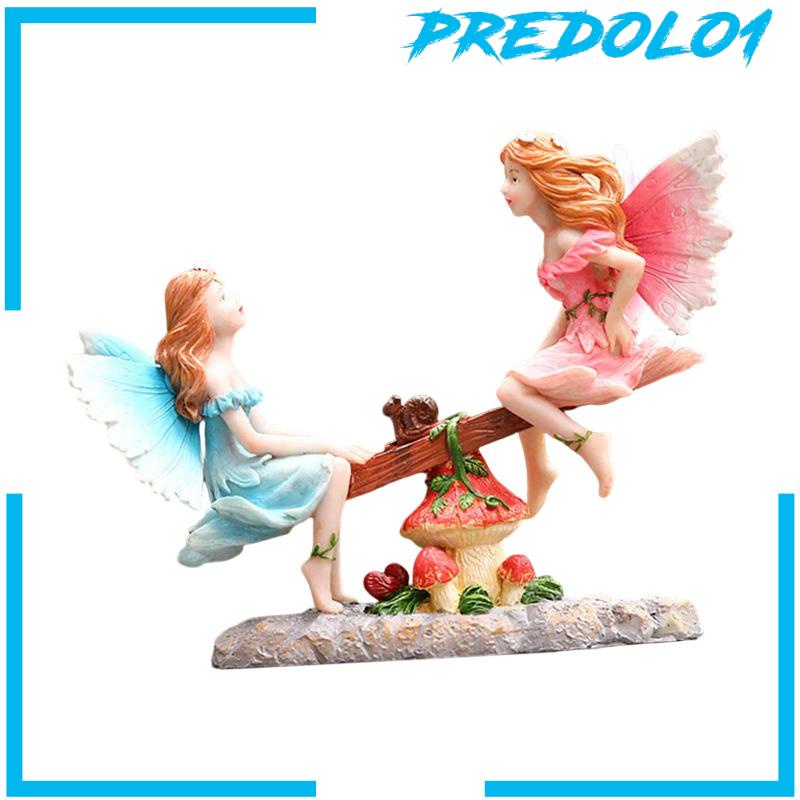 [Predolo1] Fairy Garden Figurines Ornament Mini Figurine for Backyard Lawn Decoration