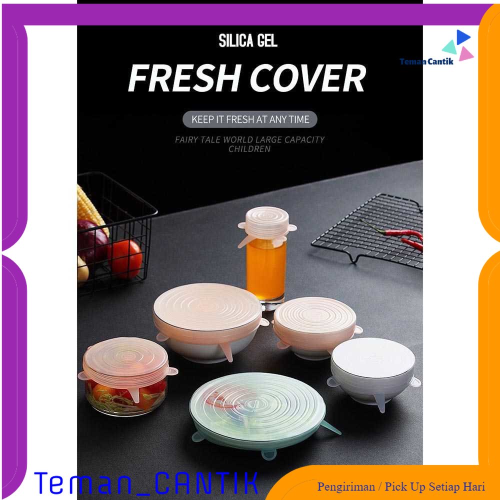 TC - DPR PULISI Silicone Penutup Makanan Stretch Food Cover Lid 6 PCS - G20055