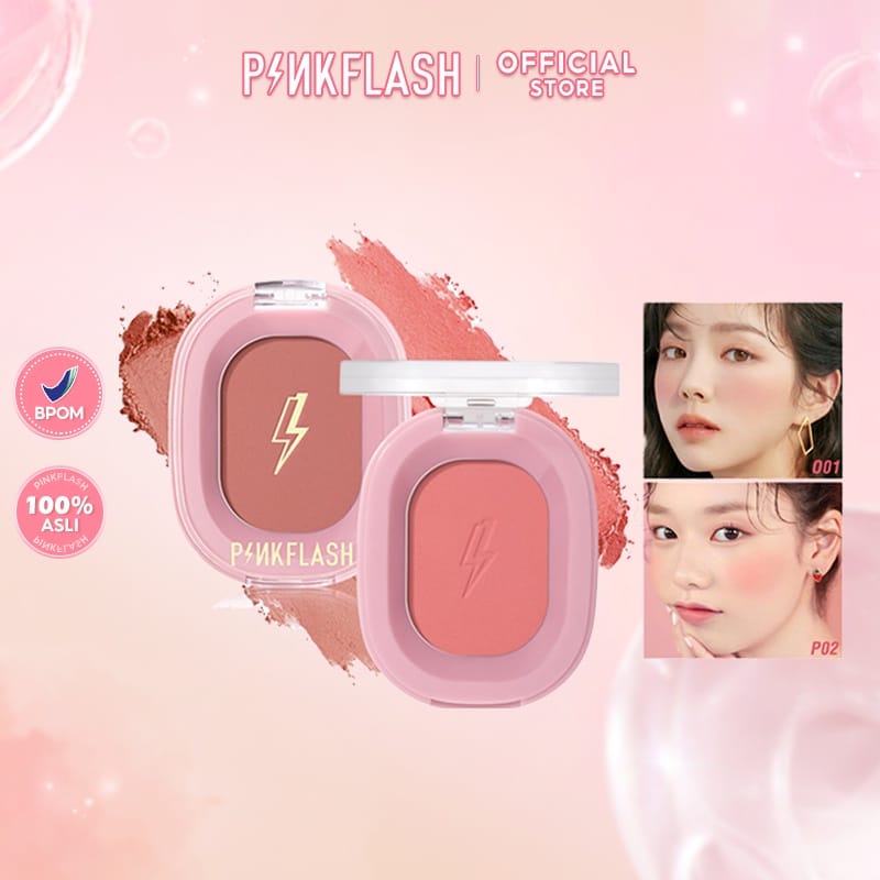 [BPOM&amp;ORI] PINKFLASH PF-F01 OhMyHoney Blush Soft Powder Naturally Pigmented 11 Colors