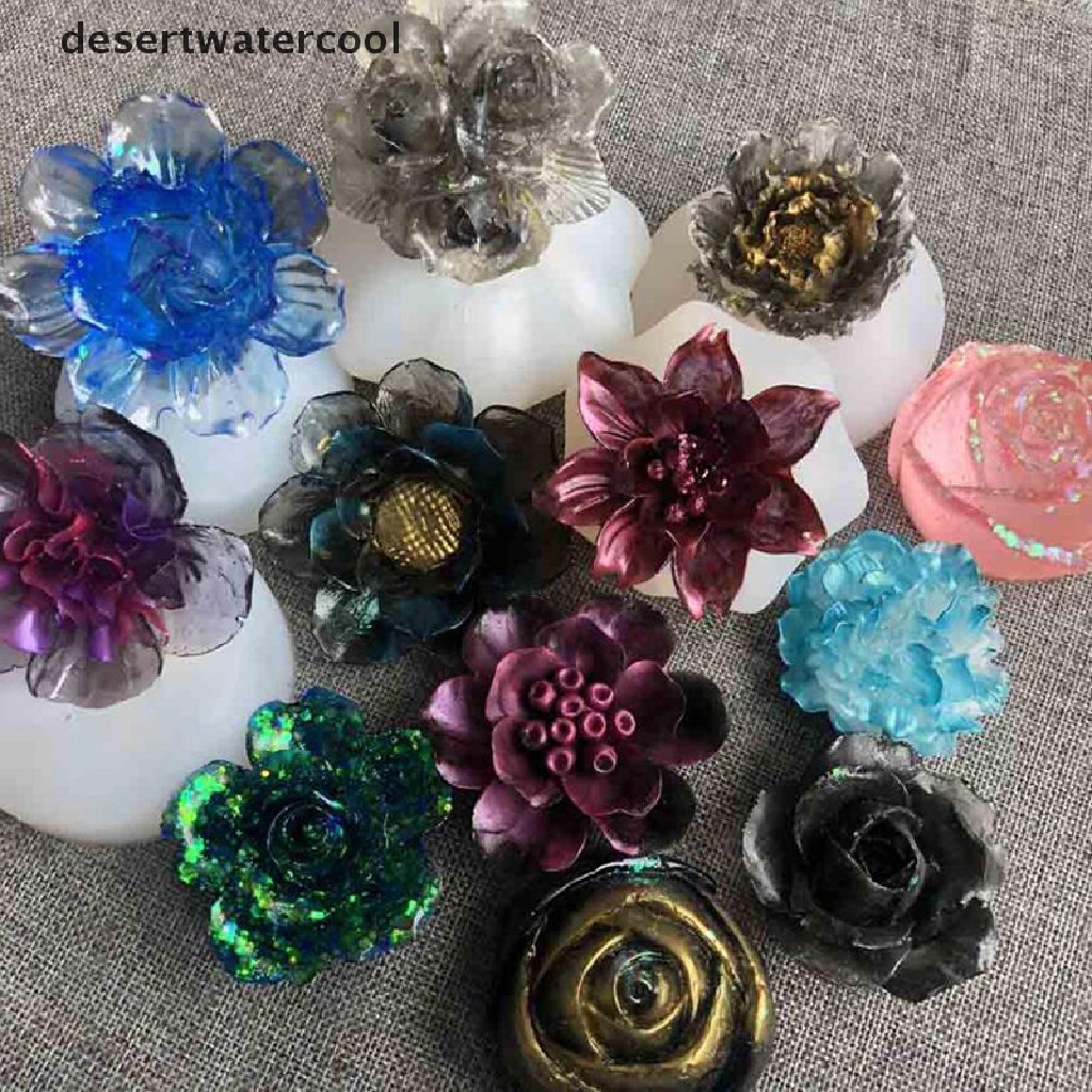 Deid Cetakan Bunga 3D Silikon Rose Resin Mold DIY UV Epoxy Decor Craft Tool Martijn