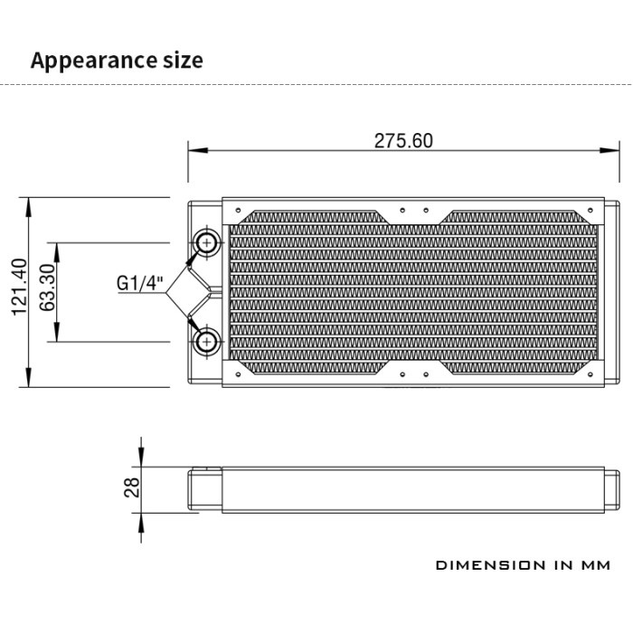 BARROW Dabel-28b 240 Cooper Radiator 240mm (Ketebalan 28mm)