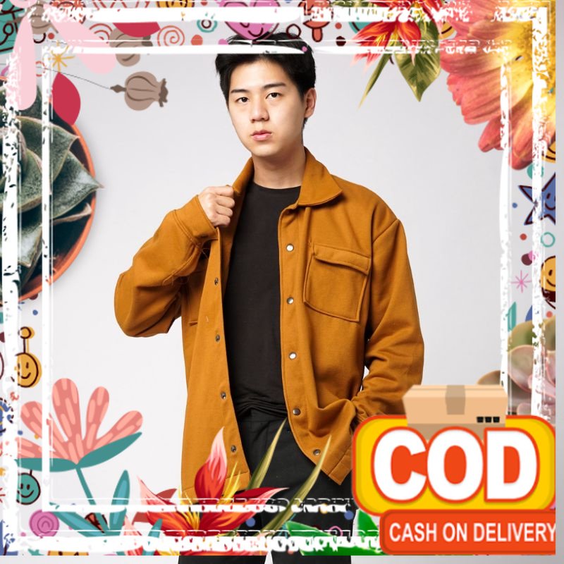 SHACKET JACKET / KEMEJA POLOS HOODIE FLEECE COTTON / JAKET PRIA / jumbo