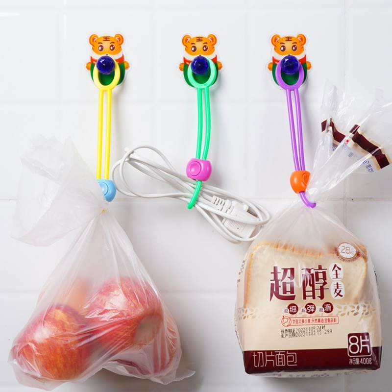 Kabel Organizer Kemasan Roti Sealing Strap Press Pengencang Dasi Kantong Makanan Fresh-keeping Storage Lashing Tool Hanging Design Storage Accessories Multifungsi