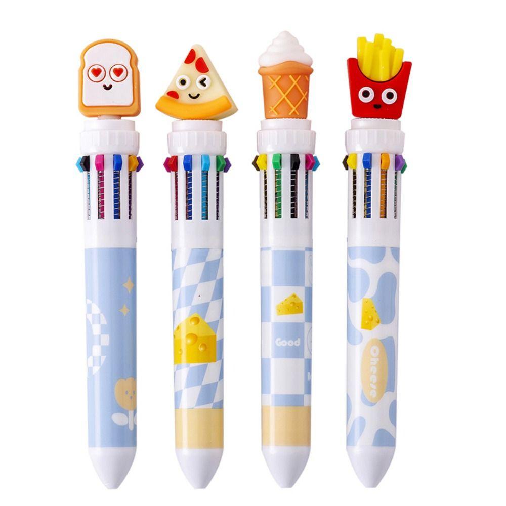 Top 3PCS/set Bolpoin 10warna Perlengkapan Kantor Sekolah Hadiah Siswa Alat Tulis Press Type Gel Pen